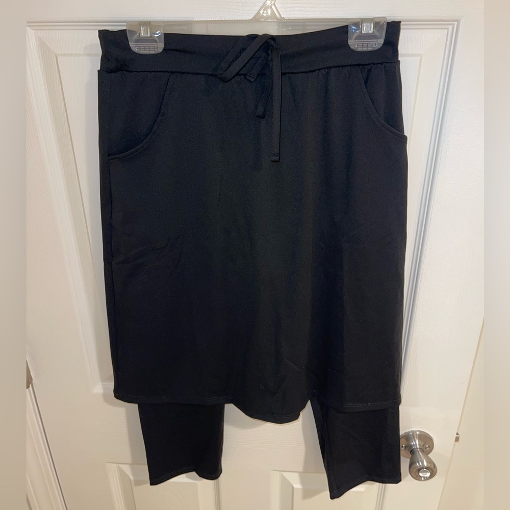 Black Athletic Midi Skirt